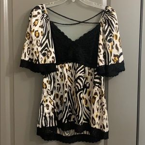 Leopard Print top.  Size 4.